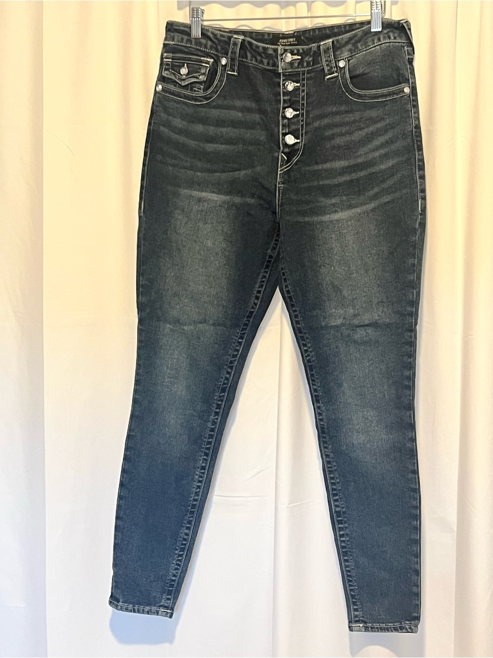 True Religion Jennie Curvy Crystal High Waist Super Skinny Sz 32 Color Contera - Picture 3 of 8